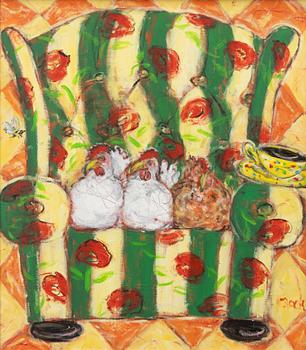 Jack Sangwill, Hens in an Armchair.