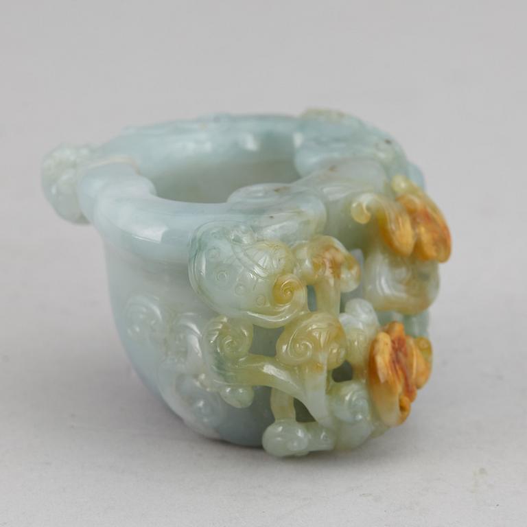 A group of three nephrite objects, Qing dynasty.