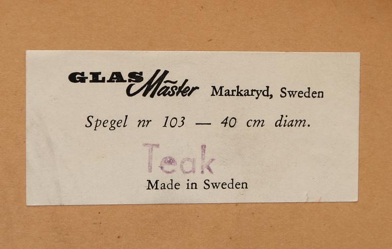 SPEGEL, Glasmäster, Markaryd, 1900-talet andra hälft.