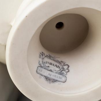 FOUR PARIAN BUSTS AND A FIGURE, Gustafsberg ca 1900.
