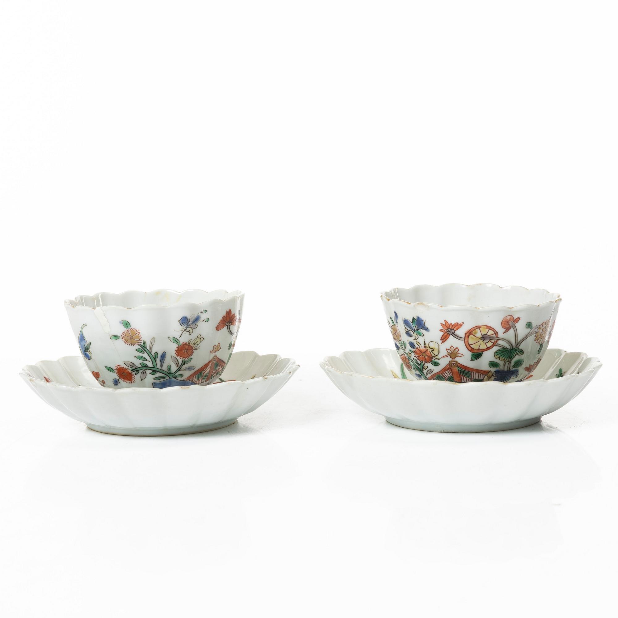 Five cups and four dishes, Qing dynasty, Kangxi (1662-1722).