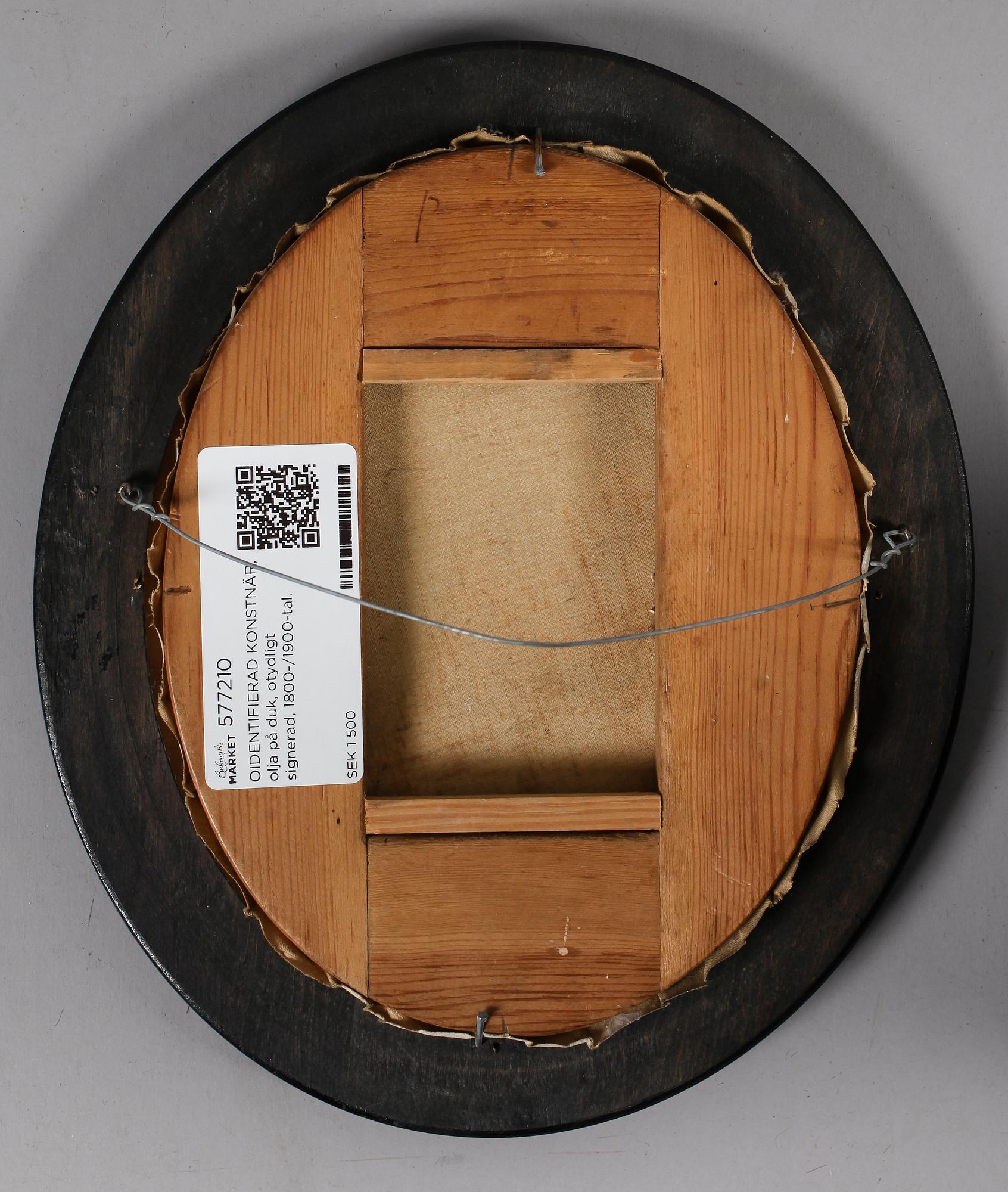 OIDENTIFIERAD KONSTNÄR, olja på duk, otydligt signerad, 1800-/1900-tal.