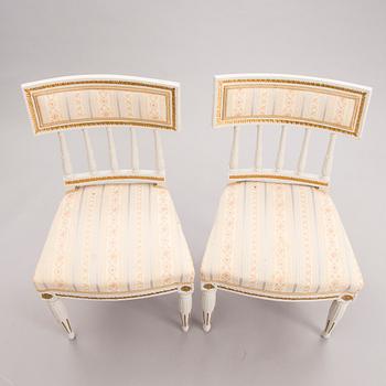 Set of four gustavian chairs, one of which signed by Erik Öhrmark, circa 1800.