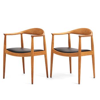 404. Hans J. Wegner, stolar, "The Chair" ett par, JH-503, Johannes Hansen, Danmark 1950-60-tal.