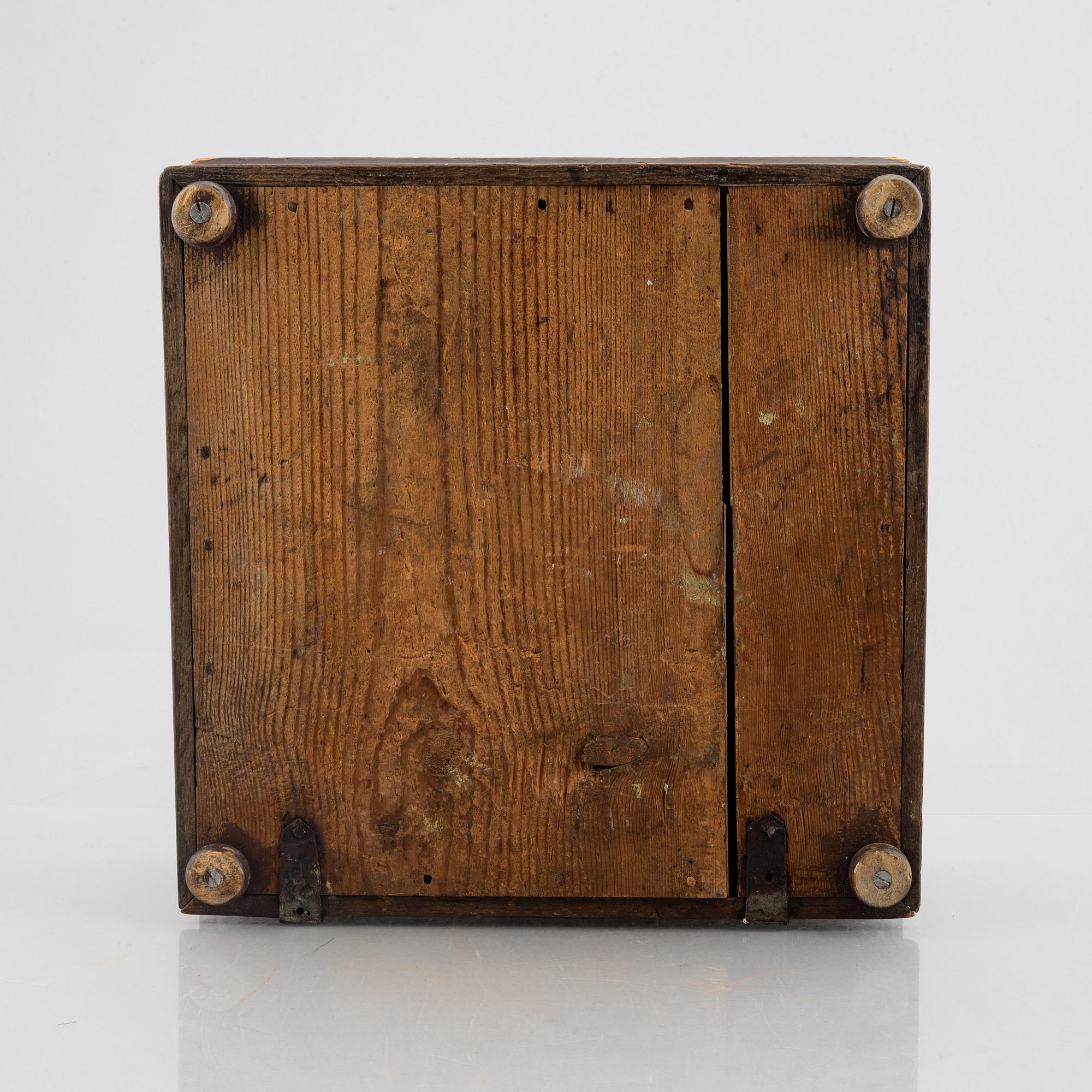 A wooden box, Sweden, dated 1776.
