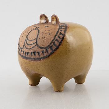 Lisa Larson, figurin, stengods, "Bulldog", ur serien "Stora zoo", Gustavsberg.