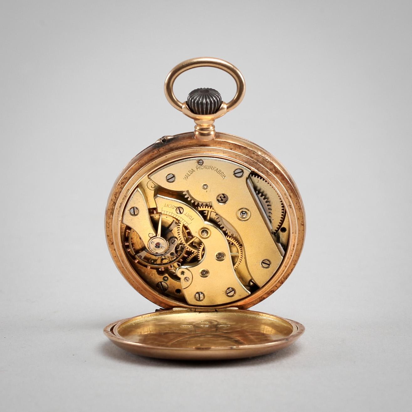 FICKUR, Halda, 18k guld. Boett stämplad Henning Hammarlund, 1898.