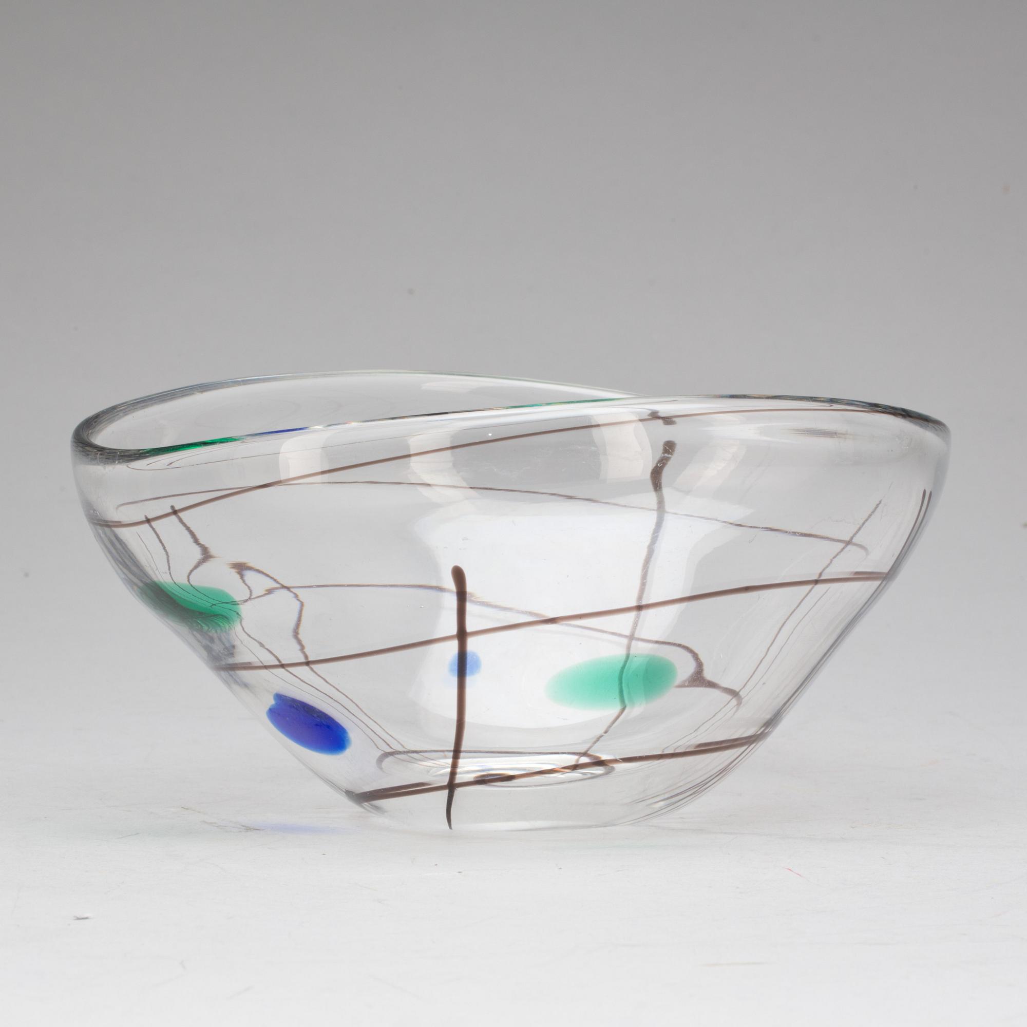 SKÅL. "Abstracta", Vicke Lindstrand, Kosta.