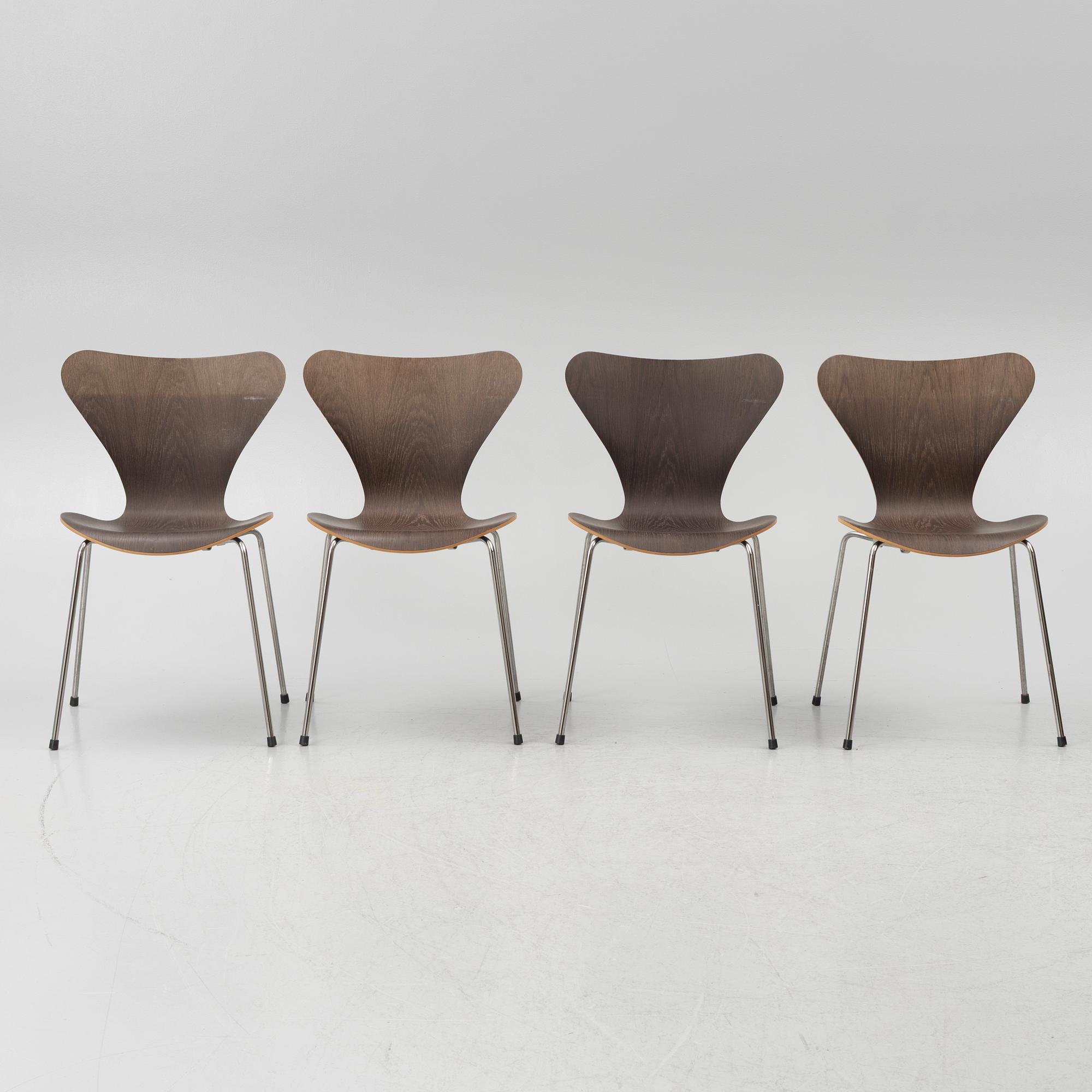 Arne Jacobsen, chairs, 4 pcs, "The Seven", Fritz Hansen.