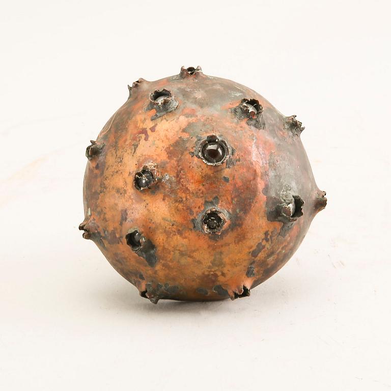 Elna Melusine Jolom, a signed glass and metal sculpture Österlens Glashytta.