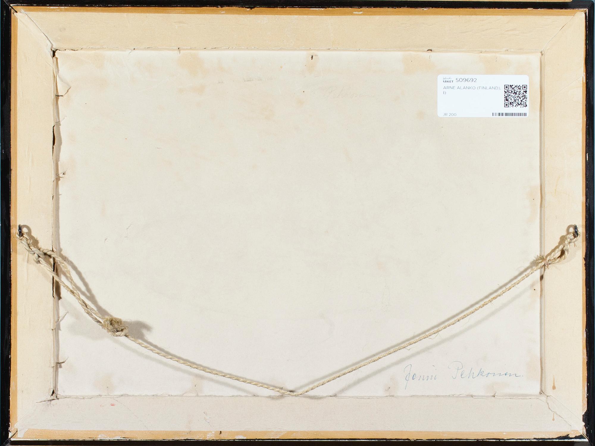 AARNE ALANKO, olja på duk, uppfodrad på kartong, signerad och daterad -34.