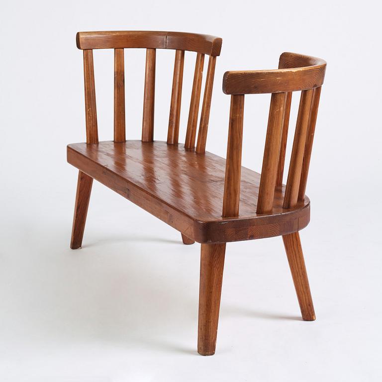 Axel Einar Hjorth, a stained pine 'Utö' sofa, Nordiska Kompaniet 1930s.