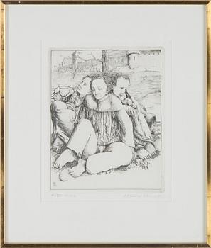 ETCHINGS, 5 pcs, amongt others Mac Hamilton.