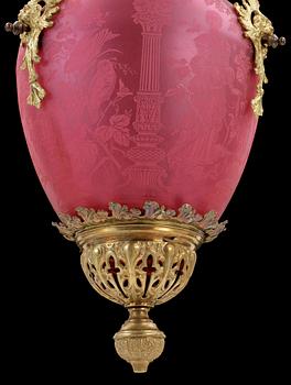 TAKLAMPA, sk Månskenslampa, 1800-talets slut.H ca46/71.