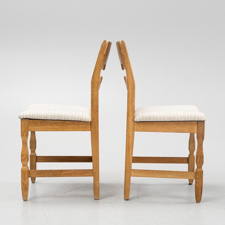 Henry (Henning) Kjaernulf, a set of six oak chairs, Nyrup Möbelfabrik, Denmark, mid 20th century.