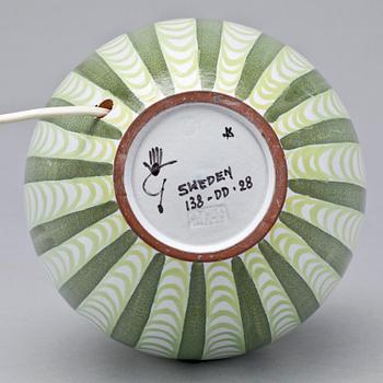 BORDSLAMPA, fajans, Gustavsberg, sign Stig Lindberg.