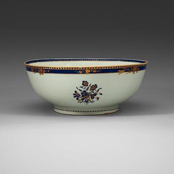 A large 'European subject' punch bowl, Qing dynasty Jiaqing (1796-1820).