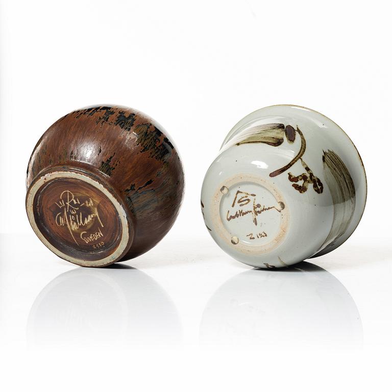 Carl-Harry Stålhane, vas samt skål, unikat, stengods, Rörstrand och Designhuset.