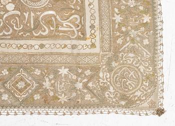 A silk and metal shawl. c. 105 x 99 cm, Turkey, first half of the 20th century.