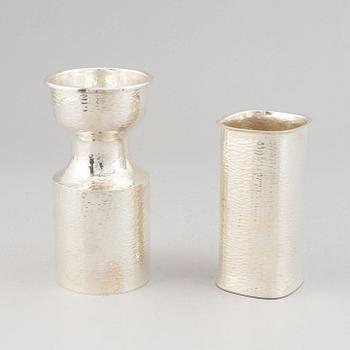 Eric Löfman, two silver vases. MGAB, Uppsala 1970-72.
