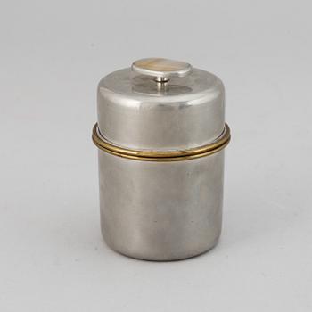 A Svenskt Tenn pewter jar with cover, Stockholm, 1955.