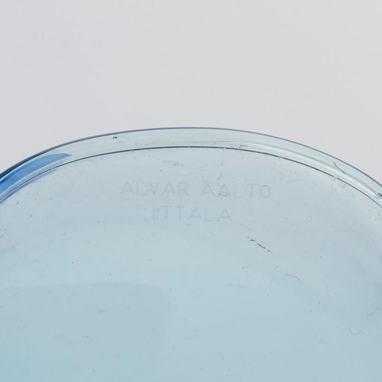 Alvar Aalto, four glass vases, Iittala, Finland.