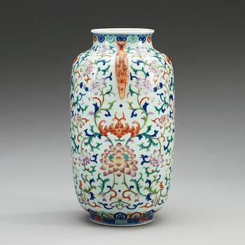 A famille rose vase, Republic, with Qianlong sealmark.