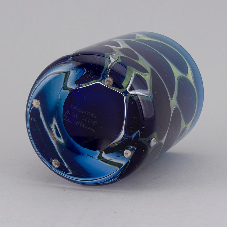 OLLE ALBERIUS, vase ariel "Astrakan" Orrefors signed.