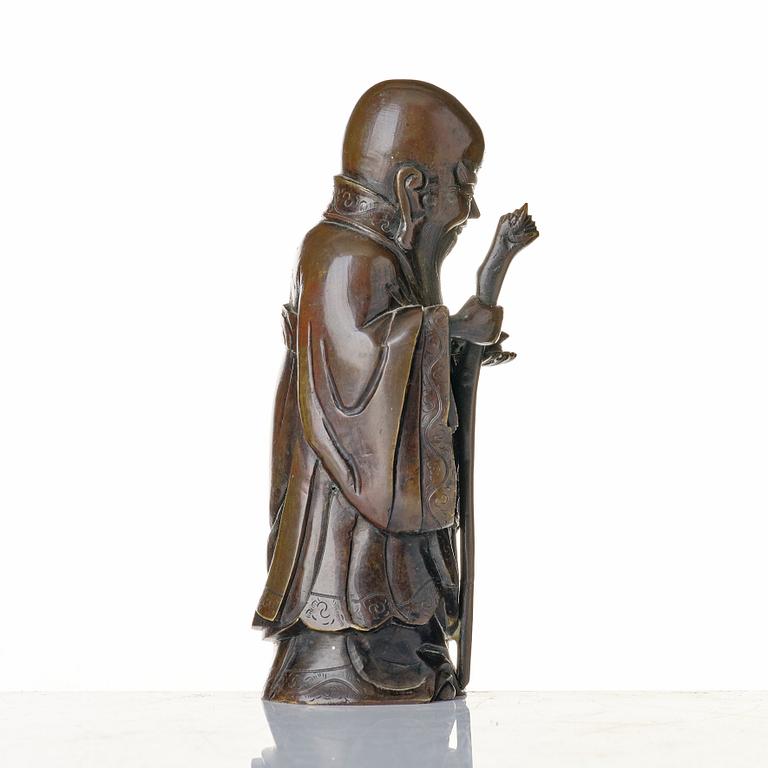 A bronze sculpture of Sholao, late Qing dynasty.