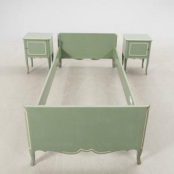 Axel Einar Hjorth, Bed and bedside tables, a pair "Ängby" Nordiska Kompaniet (NK) 1931/32.