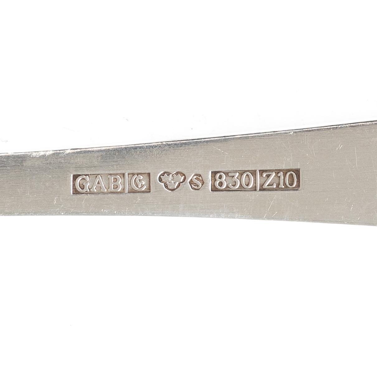 Jacob Ängman, Cutlery, 44 pieces, silver, “Rosenholm”, GAB, some Eskilstuna 1998.