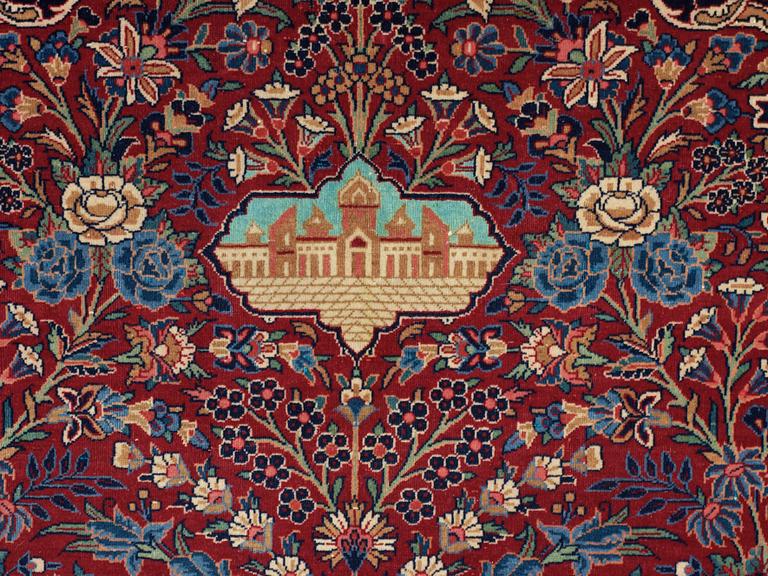 SEMI-ANTIQUE KASHAN. 197,5 x 132,5 cm.