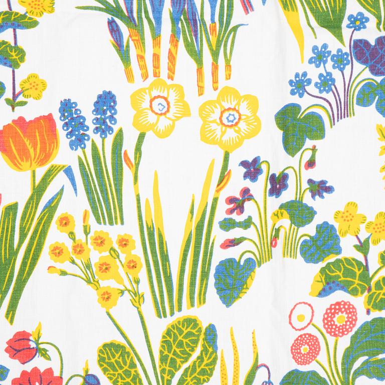 Josef Frank, bordsduk, lin, "Svenska vårblommor", Firma Svenskt Tenn.