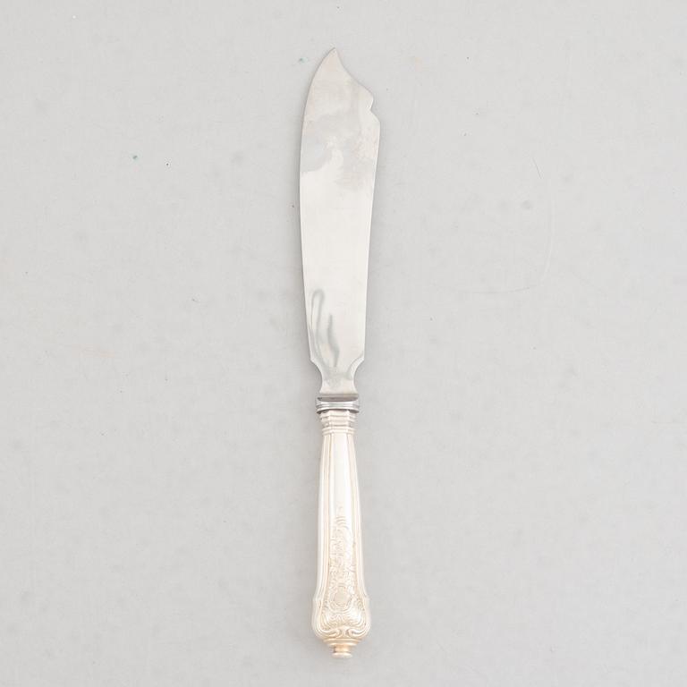 Ole Hagen, a Sterling Silver Cake Knife, "Rosenborg", A Michelsen, Copenhagen circa 1960.