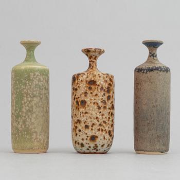 Rolf Palm, a set of ten stoneware miniature vases, Mölle.