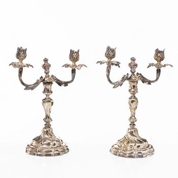 Candelabra, a pair, Rococo style, 20th century.