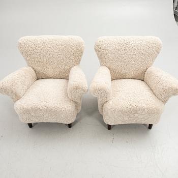 Armchairs, a pair, Swedish Modern, 1940s.