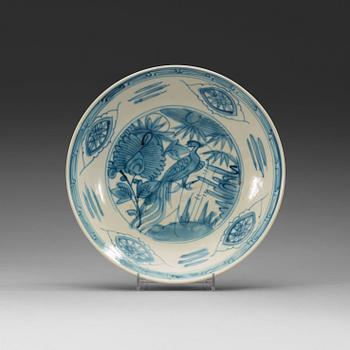 166. A blue and white dish, Ming dynasty, Wanli (11573-1619).