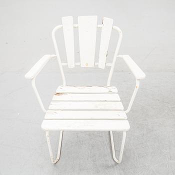 Trädsgårdsmöbler, stolar "P1", och bord 8/100, AB Trädgårdsmöbler Osby, 1960-tal.