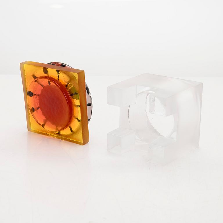 Markku Salo, glasskulptur, "Drottningens juveler", signerad Markku Salo, Nuutajärvi.2008.