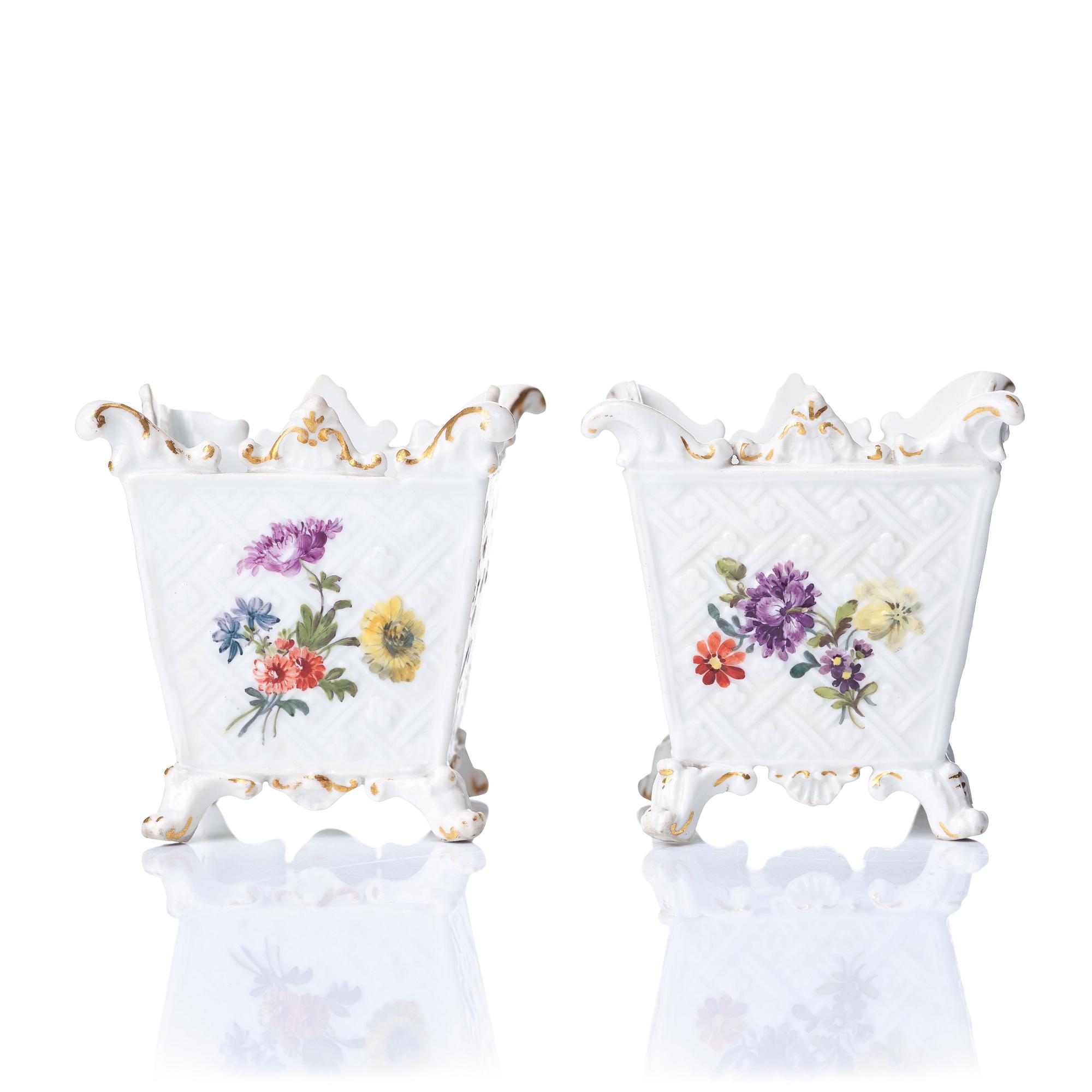 MINIATYRYTTERFODER, porslin. Meissen, 1700-talets mitt.