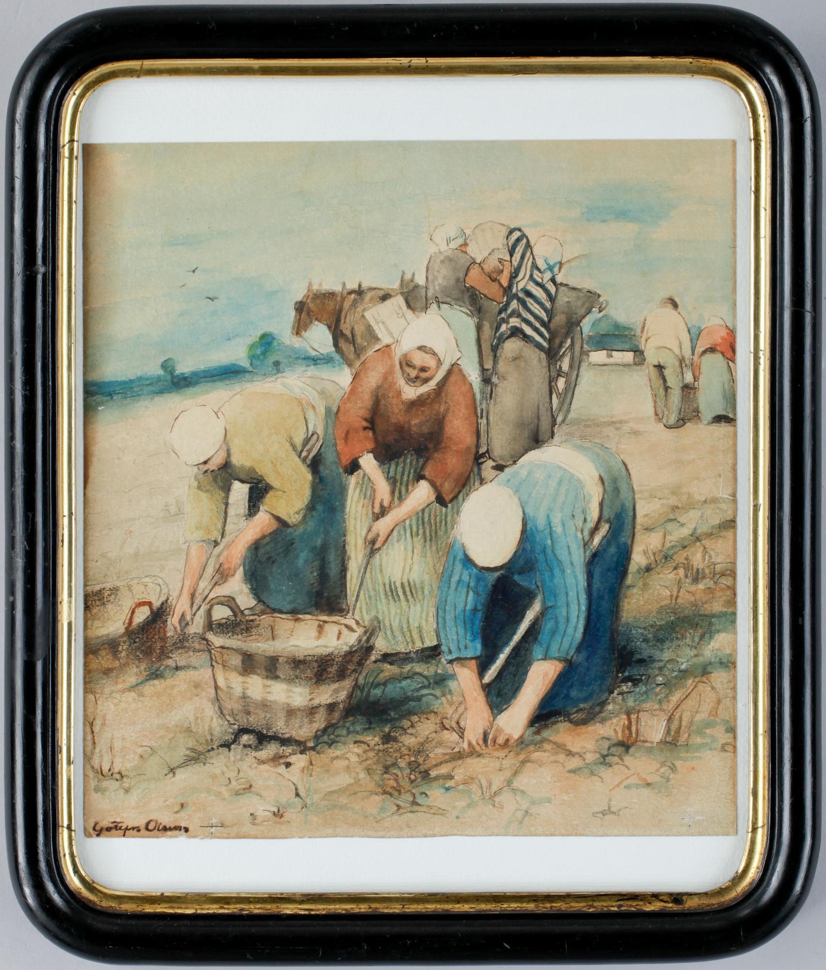 GOTTFRID OLSSON, akvarell, sign.