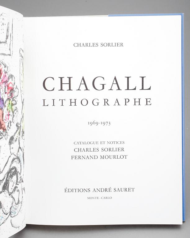 MARC CHAGALL, bok, "Lithographe IV 1969-1973", utgiven av André Sauret, 1974.
