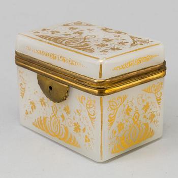 SKRIN med LOCK, glas och förgylld mässing, 1800-talets slut.