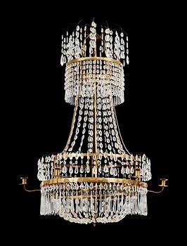 607. A late Gustavian seven-light chandelier in the manner of C. H. Brolin.