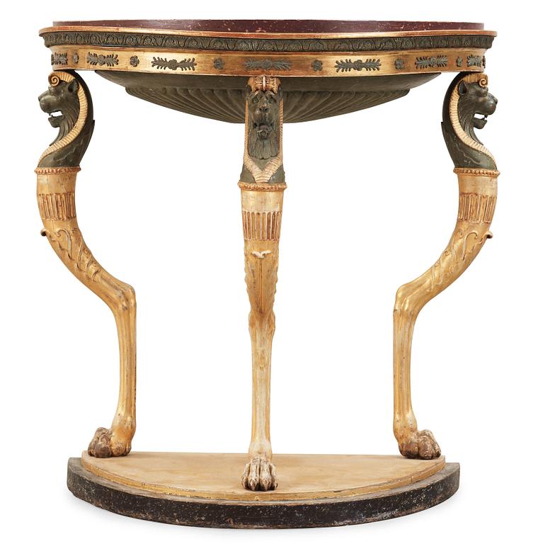 A late Gustavian early 19th century console table.