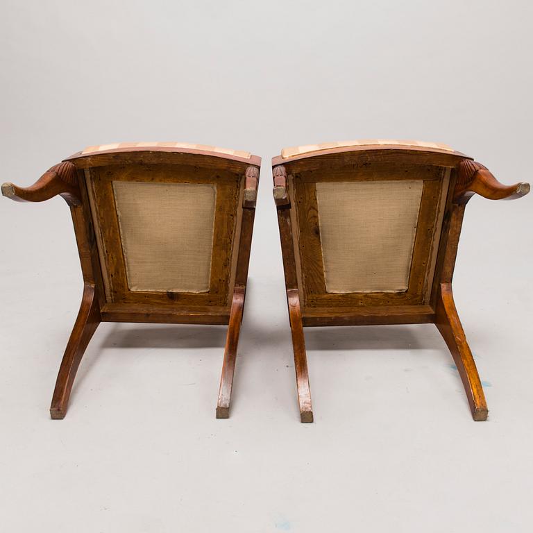 A PAIR OF CHAIRS, late empire, Russia, first half of 19th Century.