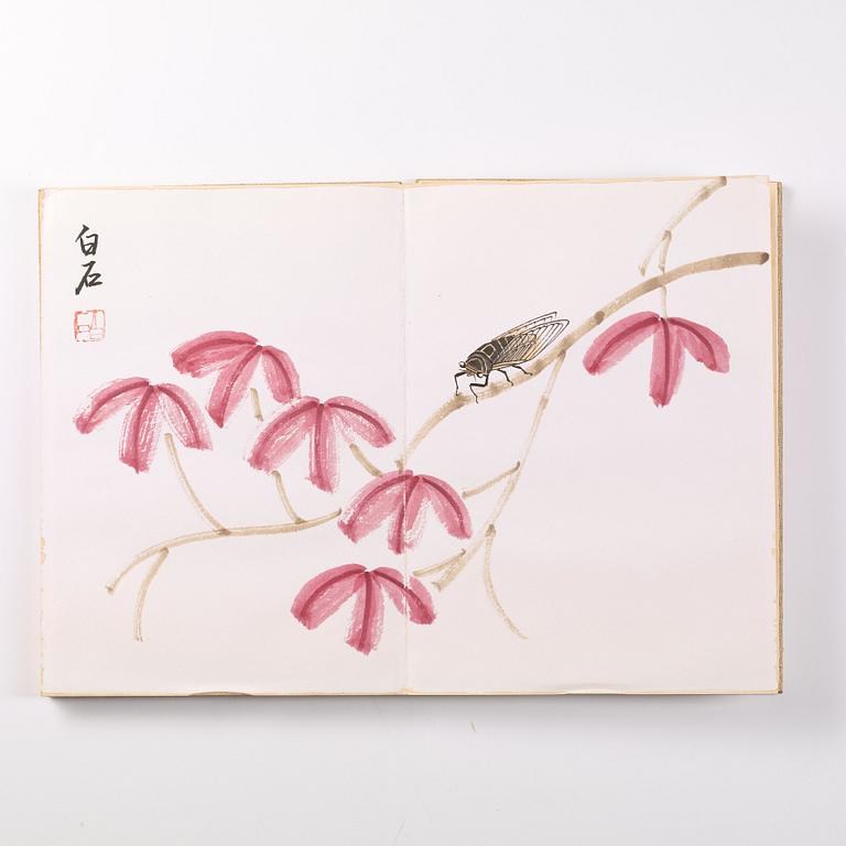 Book with 11 woodcuts, signed Qi Baishi, mid 20th century.