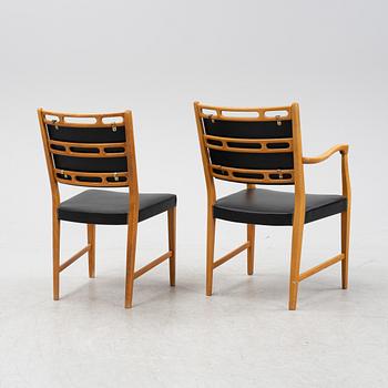 David Rosén, matbord modell "570-025" samt stolar 4+4 st ur Futura-serien, Nordiska Kompaniet, 1950-tal.