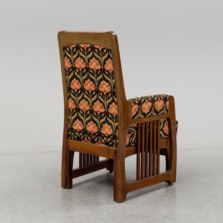 A Swedish Art Nouveau easy chair, ca 1900.